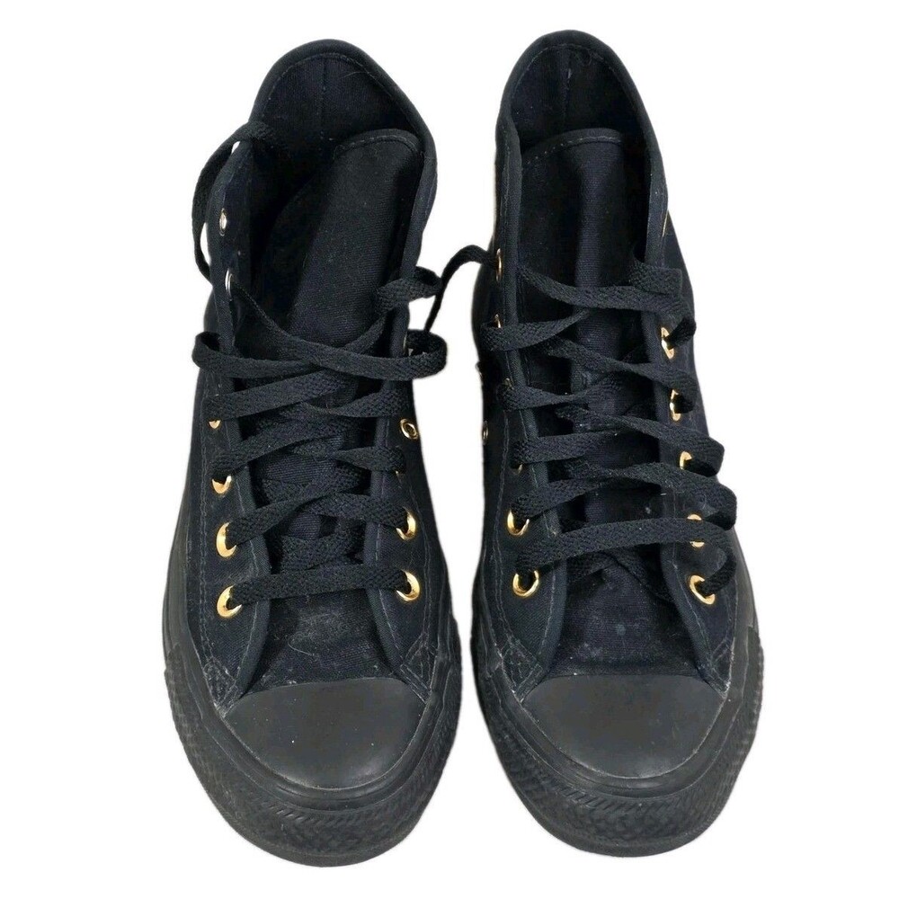 Converse Chuck Taylor All Star High By You Black Gold Sneakers Women 7.5 Men 5.5 - Picture 2 of 11